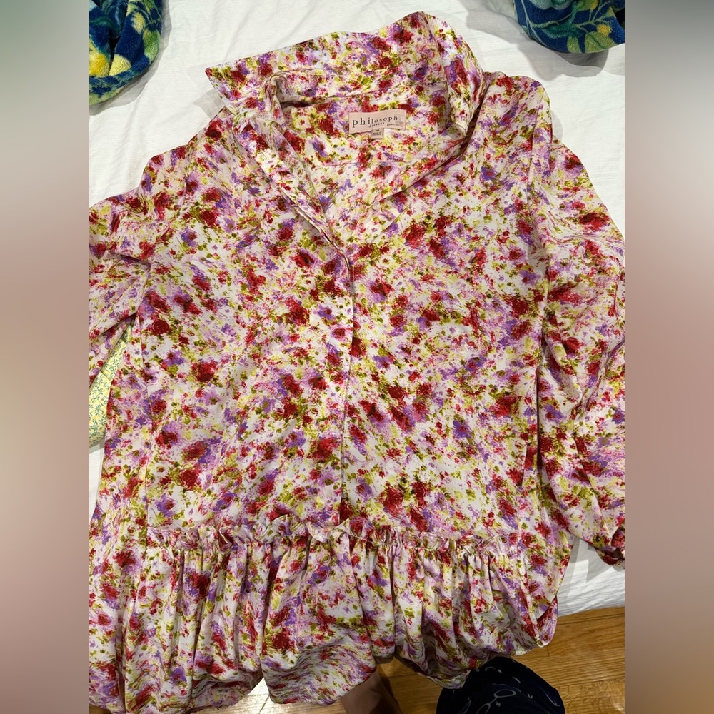 Womens Philosophy Republic Clothing Floral Spring Boho High Low Dress Size M